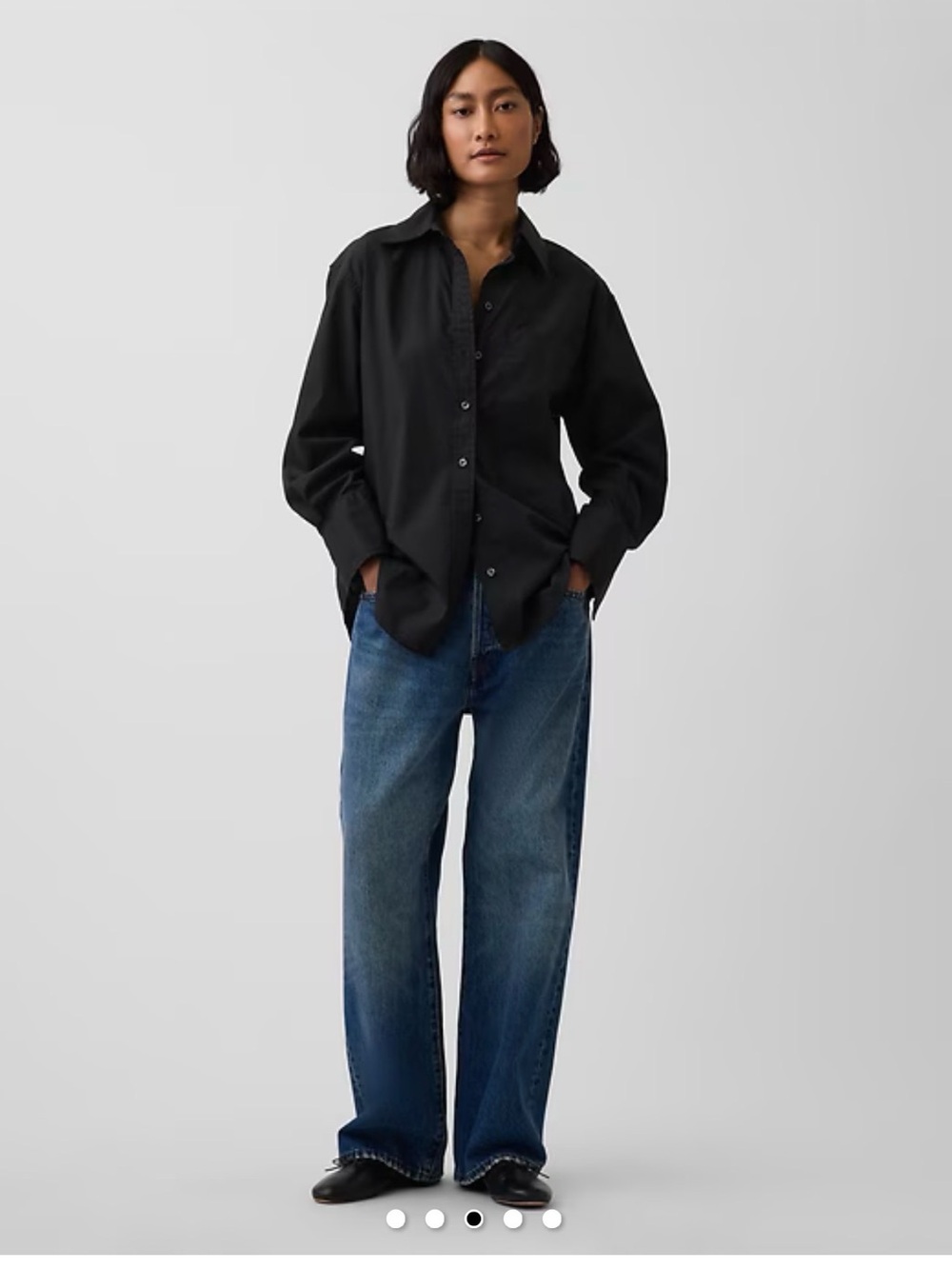 Organic Cotton Poplin Big Shirt MEDIUM - Picture 3 of 8
